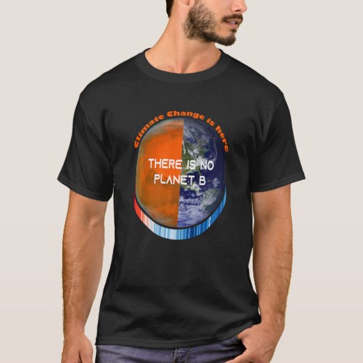 ToonUw Stripes u2013 ER IS GEEN PLANET B-klimaat T-shirt (Voorkant)