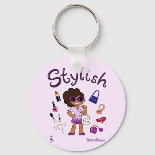 TOONVIDUALS stijlvol model meisje 1 Sleutelhanger (Voorkant)