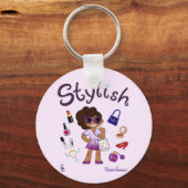 TOONVIDUALS stijlvol model meisje 1 Sleutelhanger (Voorkant)