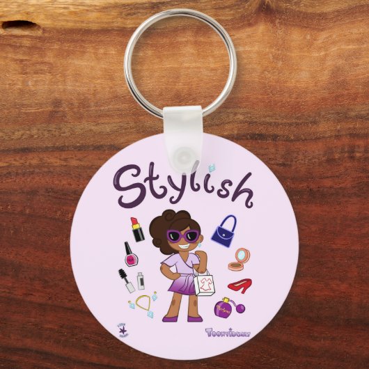 TOONVIDUALS stijlvol model meisje 1 Sleutelhanger (Voorkant)