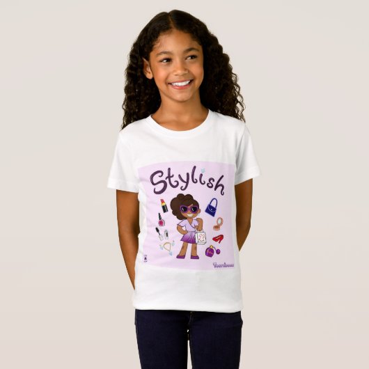 TOONVIDUALS stijlvol model meisje 1 T-shirt (Voorkant volledig)