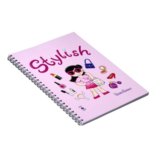 TOONVIDUALS Stijlvol model meisje 2 spiraalnotitie Notitieboek (Rechterzijde)