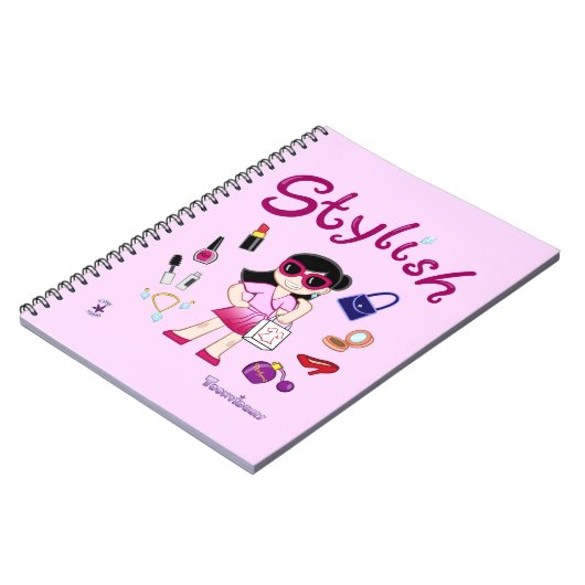 TOONVIDUALS Stijlvol model meisje 2 spiraalnotitie Notitieboek (Linkerzijde)