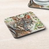 toonwolf bier onderzetter (Linkerzijde)