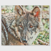 toonwolf cadeaupapier (Vlak)