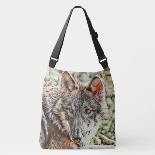 toonwolf crossbody tas (Voorkant)
