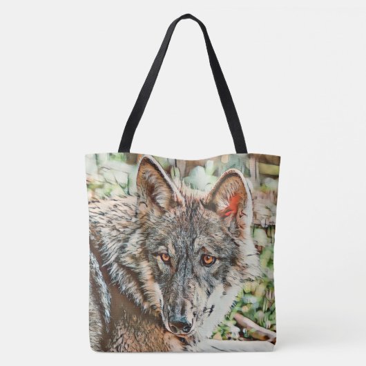toonwolf tote bag (Achterkant)