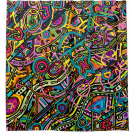 Toony Abstraction Douchegordijn