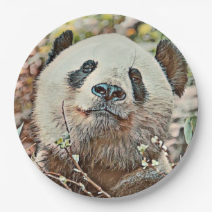 toony panda papieren bordje