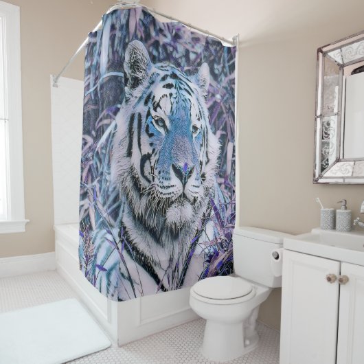 Toony Tiger blue Douchegordijn (In situ)