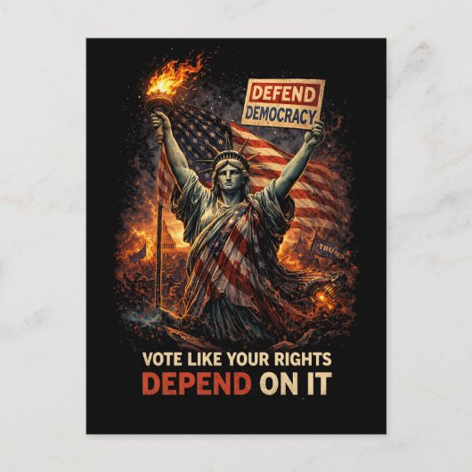 Toorts van Democratie Briefkaart (Voorkant)