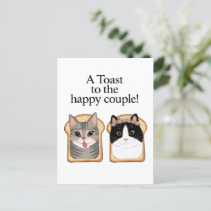 Toost Aan Het Gelukkige Paar Grappige Kat Huwelijk Briefkaart