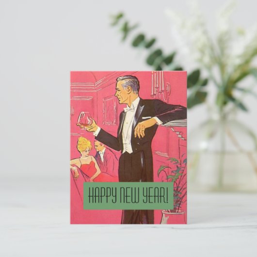 Toosts van de Heer van het Nieuwjaar van het Feestdagenkaart (Staand voorkant)