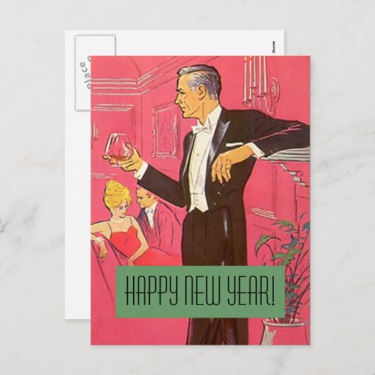 Toosts van de Heer van het Nieuwjaar van het Feestdagenkaart (Voorkant / Achterkant)