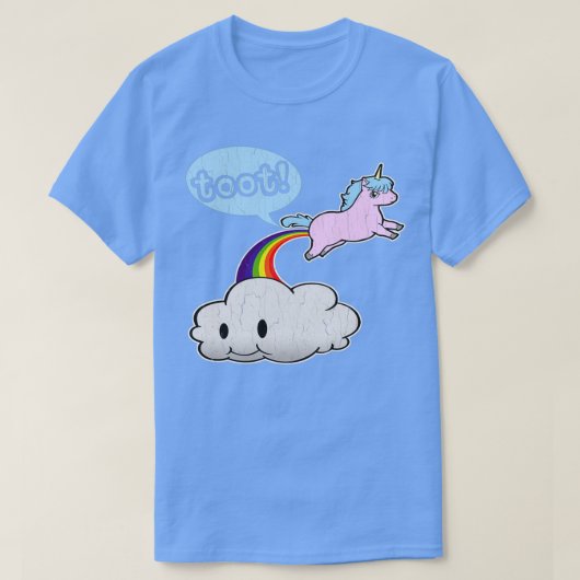 Toot Cute Unicorn Fart vervormd design T-shirt (Design voorkant)
