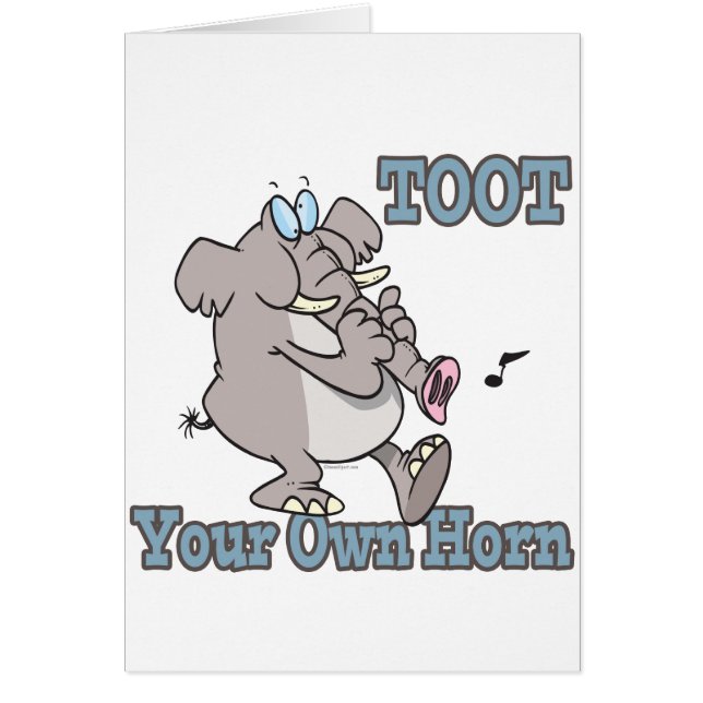 Toot je eigen hoorn romp olifant grappige cartoon (Voorkant)