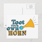 Toot je eigen Horn Inspirerend Art Horn Art Briefkaart (Voorkant / Achterkant)