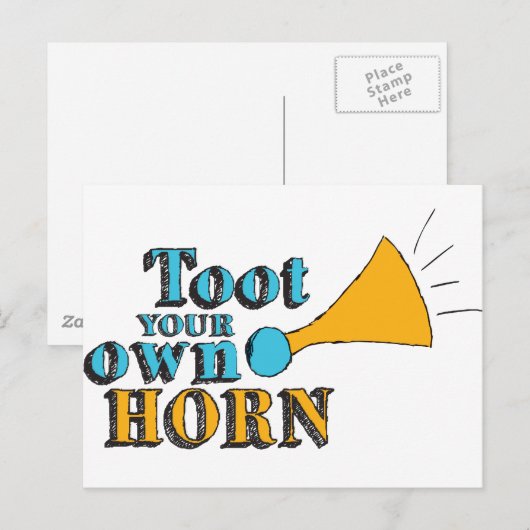 Toot je eigen Horn Inspirerend Art Horn Art Briefkaart (Voorkant / Achterkant)