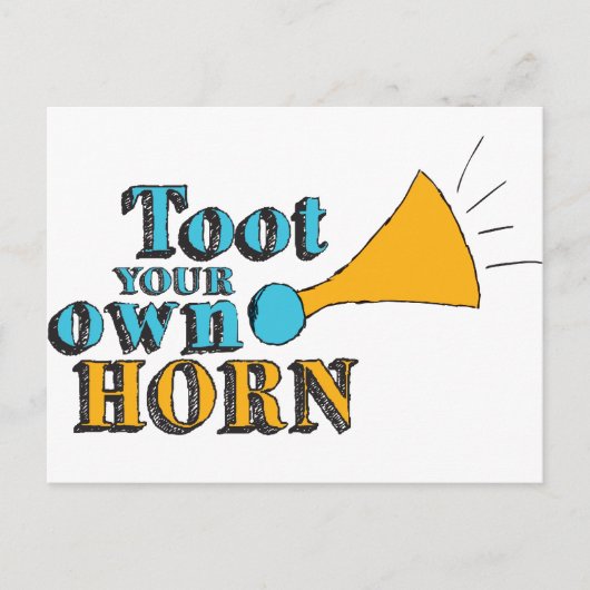 Toot je eigen Horn Inspirerend Art Horn Art Briefkaart (Voorkant)
