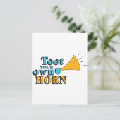 Toot je eigen Horn Inspirerend Art Horn Art Briefkaart (Staand voorkant)
