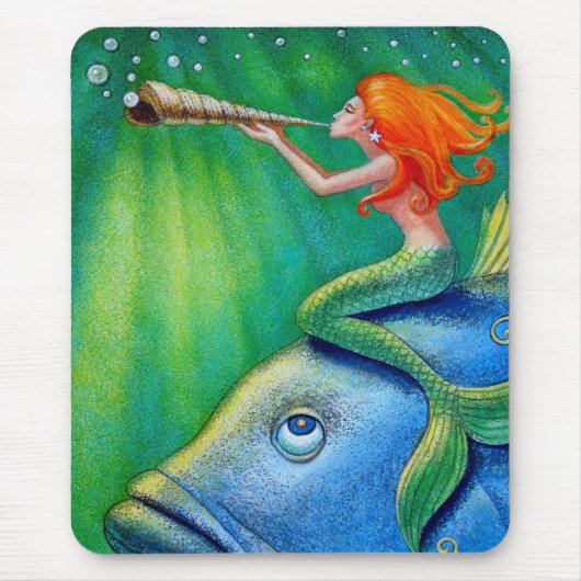 Toot je zeemeermin op! Fantasy Art Mousepad Muismat (Voorkant)
