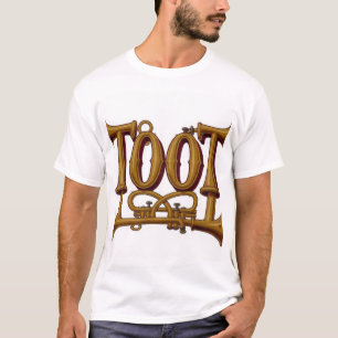 TOOT Messing Koperen Hoorn Typografie T-shirt
