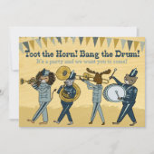 Toot the Horn - Marching Band Birthday Invite Kaart (Voorkant)