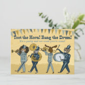 Toot the Horn - Marching Band Birthday Invite Kaart (Staand voorkant)