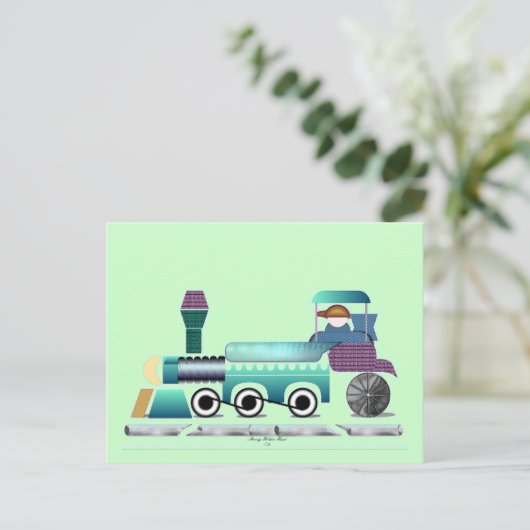 Toot Toot Train Briefkaart (Staand voorkant)