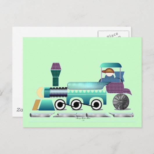 Toot Toot Train Briefkaart (Voorkant / Achterkant)