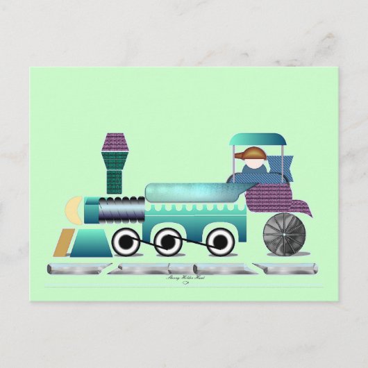 Toot Toot Train Briefkaart (Voorkant)