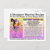 Toot-Tootsie-Tini Martini Recipe Kaart (Voorkant / Achterkant)