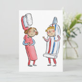 Tootbrush en tandpasta kaart (Staand voorkant)