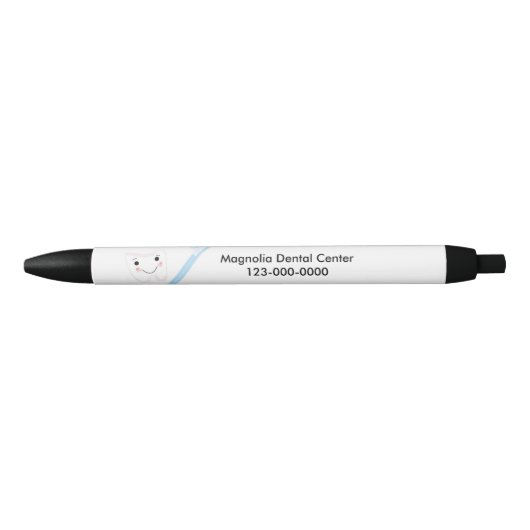 Tooth and Toothbrush Dental Design Zwarte Inkt Pen (Voorkant)