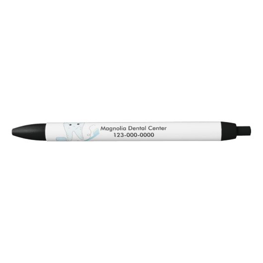 Tooth and Toothbrush Dental Design Zwarte Inkt Pen (Voorkant)