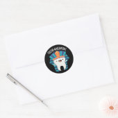 Tooth-ankamun Funny Tooth Pun Dark BG Ronde Sticker (Envelop)