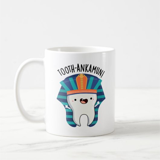 Tooth-ankamun Funny Tooth Pun Koffiemok (Links)