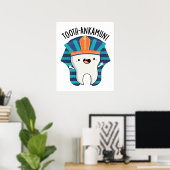 Tooth-ankamun Funny Tooth Pun Poster (Thuiskantoor)