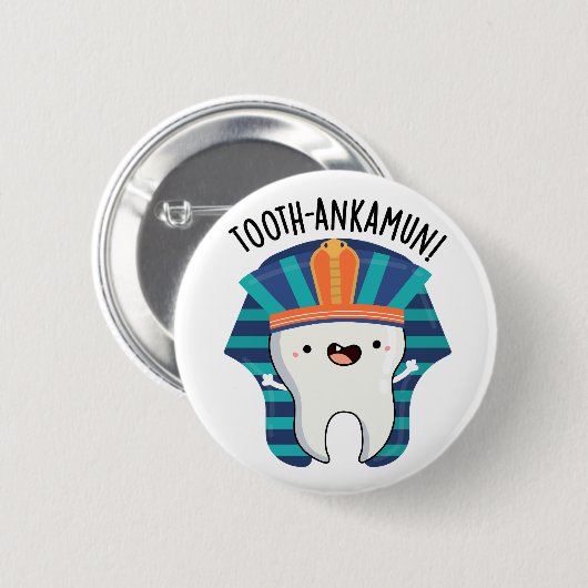 Tooth-ankamun Funny Tooth Pun Ronde Button 5,7 Cm (Voorkant /achterkant)