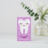 Tooth - Britten Paarse aangepaste verticale kaarte Visitekaartje (Staand voorkant)