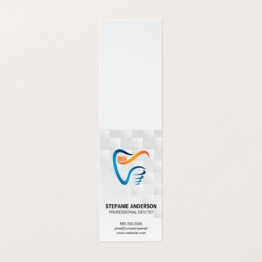 Tooth Brush and Tooth Logo | Dental Visitekaartje (Buitenkant ongevouwen)