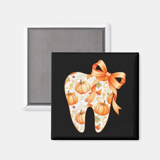 Tooth Coquette Bow Dentist Thanksgiving Dental Ist Magneet (Voorkant / Achterkant)
