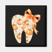 Tooth Coquette Bow Dentist Thanksgiving Dental Ist Magneet (Voorkant)