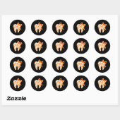 Tooth Coquette Bow Dentist Thanksgiving Dental Ist Ronde Sticker (Vel)