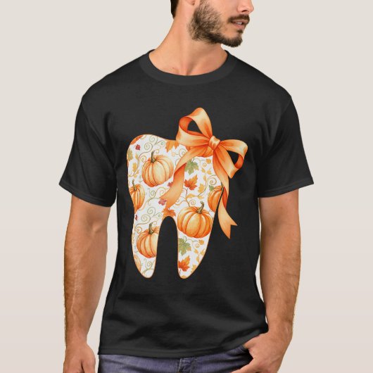 Tooth Coquette Bow Dentist Thanksgiving Dental Ist T-shirt (Voorkant)