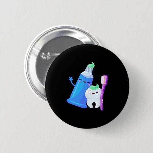 Tooth Dentist Cute Teeth Technicus Hygienist Ronde Button 5,7 Cm (Voorkant /achterkant)