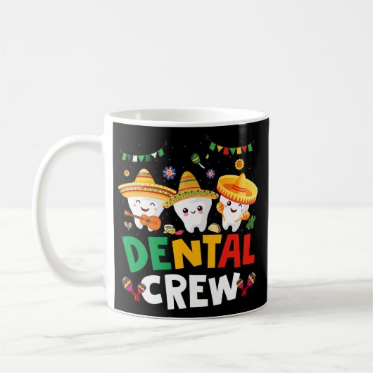 Tooth Design Dentist Teeth Dental Squad Cinco de Koffiemok (Links)
