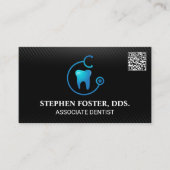 Tooth Doctor Logo | QR-code | Zwart patroon Visitekaartje (Voorkant)