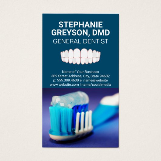 Tooth en Brush Logo | Tedicon Visitekaartje (Voorkant)