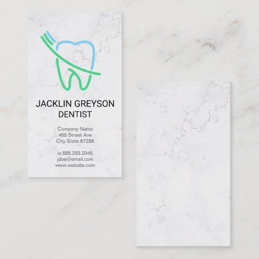 Tooth en Brush Logo Visitekaartje (Voorkant / Achterkant)